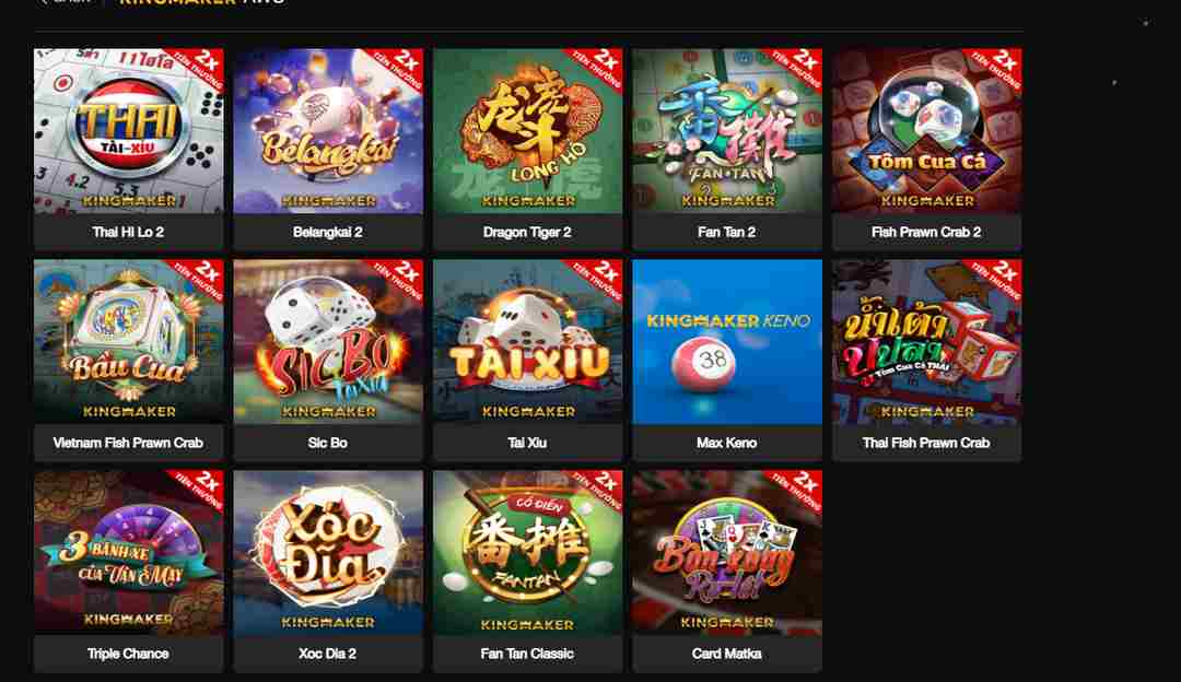 Sảnh game KINGMAKER với kho game cực chất  