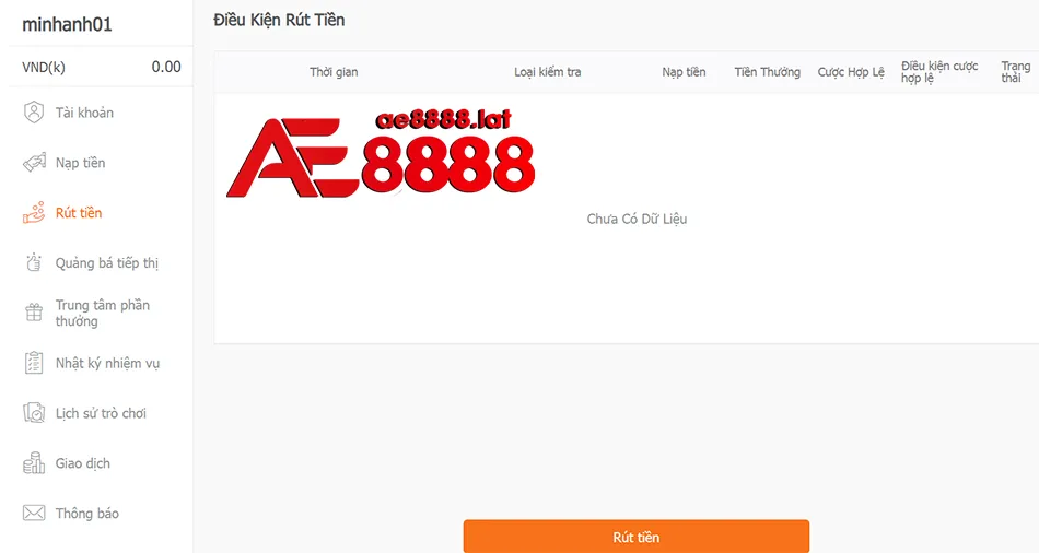 Cách giải quyết các vấn đề thường gặp khi rút tiền AE8888