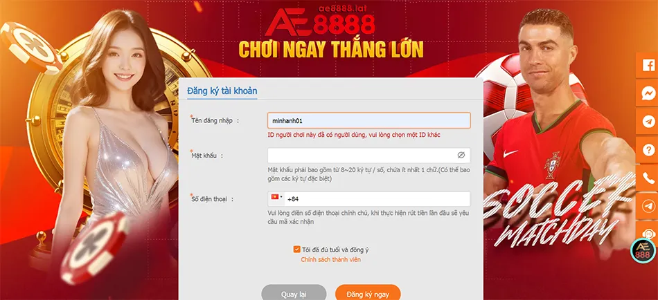 Một số lưu ý khi đăng ký AE8888 dành cho người chơi mới