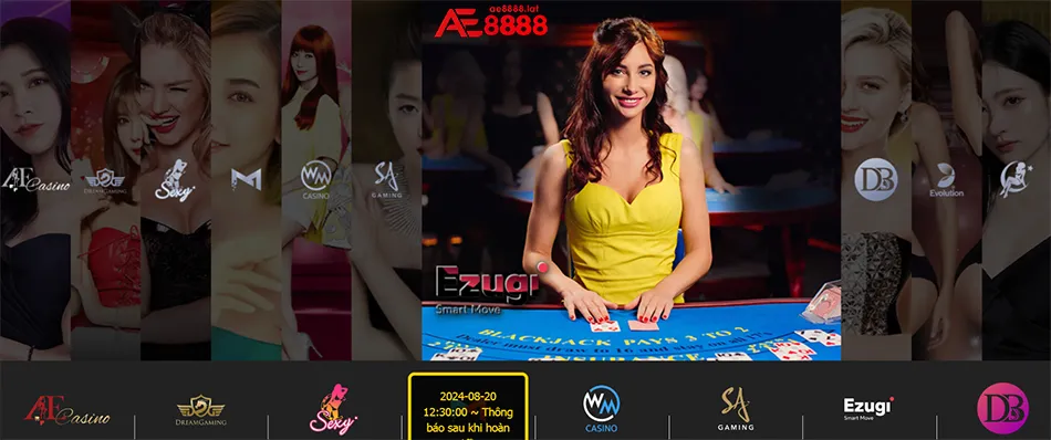Người chơi trải nghiệm chân thực như sòng bạc thật với Live Casino AE8888