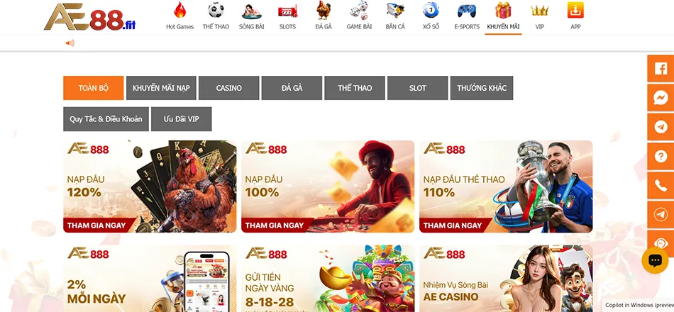 Đa dạng các chương trình khuyến mãi AE888 hấp dẫn nhất hiện nay