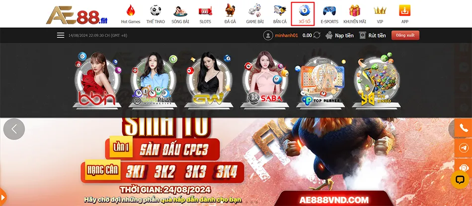 Hướng dẫn cách chơi xổ số AE888 đơn giản, dễ hiểu