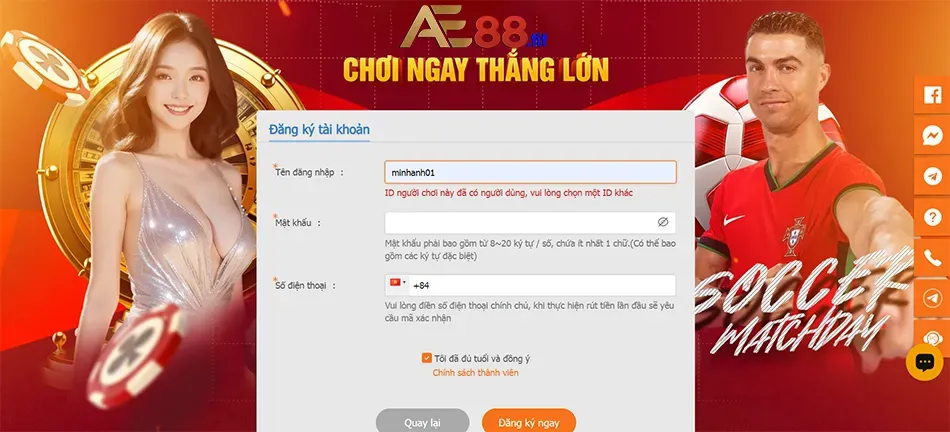Các bước hướng dẫn đăng ký và trải nghiệm nhà cái AE888 chi tiết