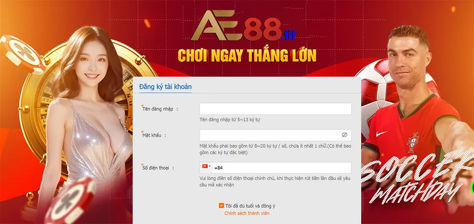 Các bước hướng dẫn đăng ký tài khoản AE888 chi tiết từng bước