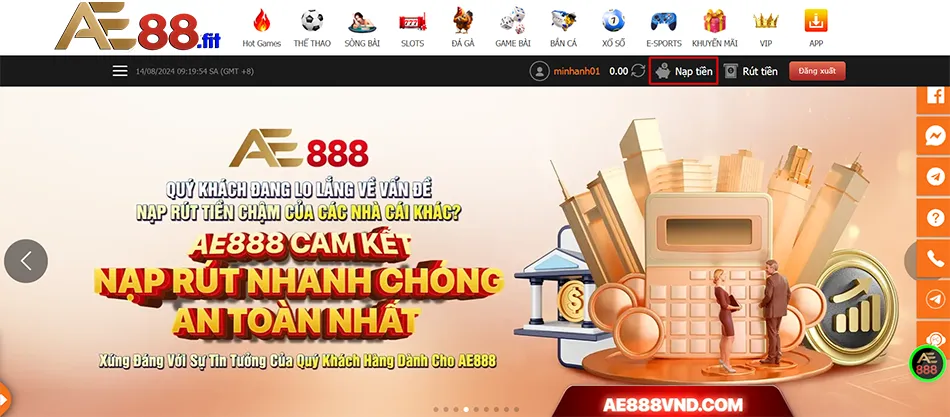Các bước hướng dẫn từng bước nạp tiền AE888 đơn giản, dễ hiểu
