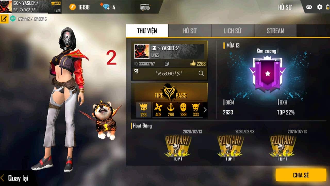 Anh Nick FF Vip xin dep