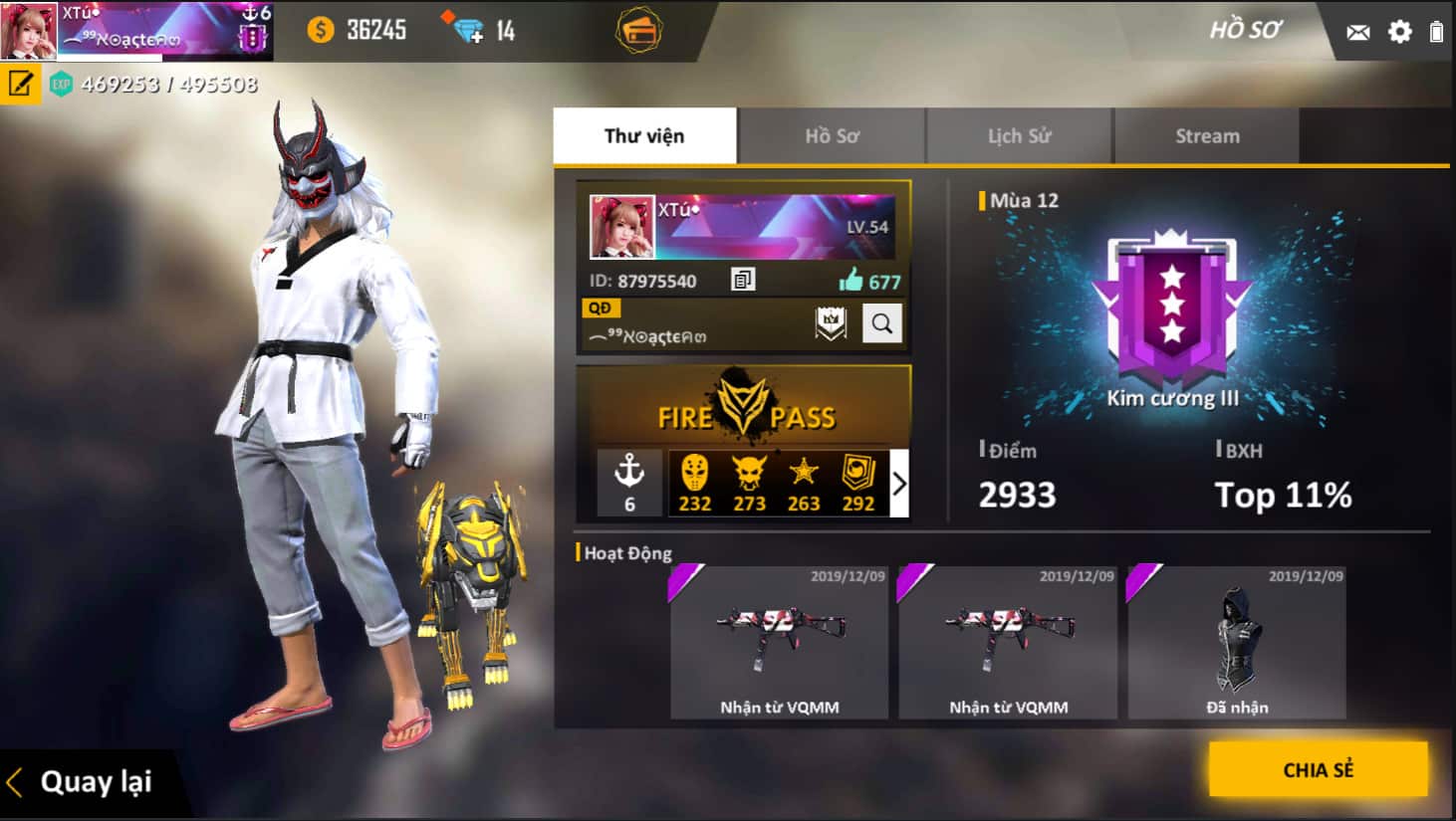 Acc Free Fire Giàu Rank Huyền Thoại Vip nhất