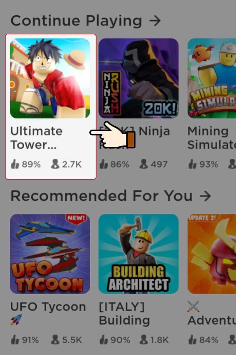 Nhấn chọn mode chơi Ultimate Tower Defense để vào game.