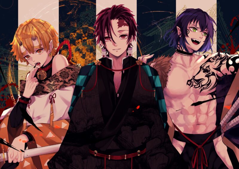 Anime thanh guom diet quy 3 nhan vat chinh