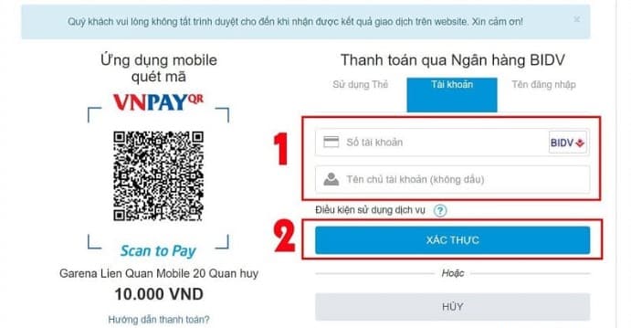 Thanh toán bằng mã QR code