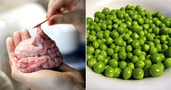 Cháo óc heo, đậu Hà Lan